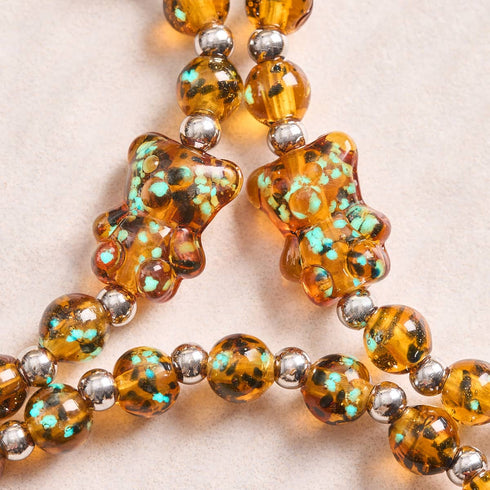 Ambre | Argent | Bracelet Ours en Verre Luciole